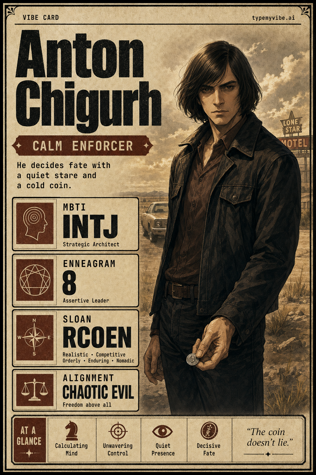 Anton Chigurh vibe card