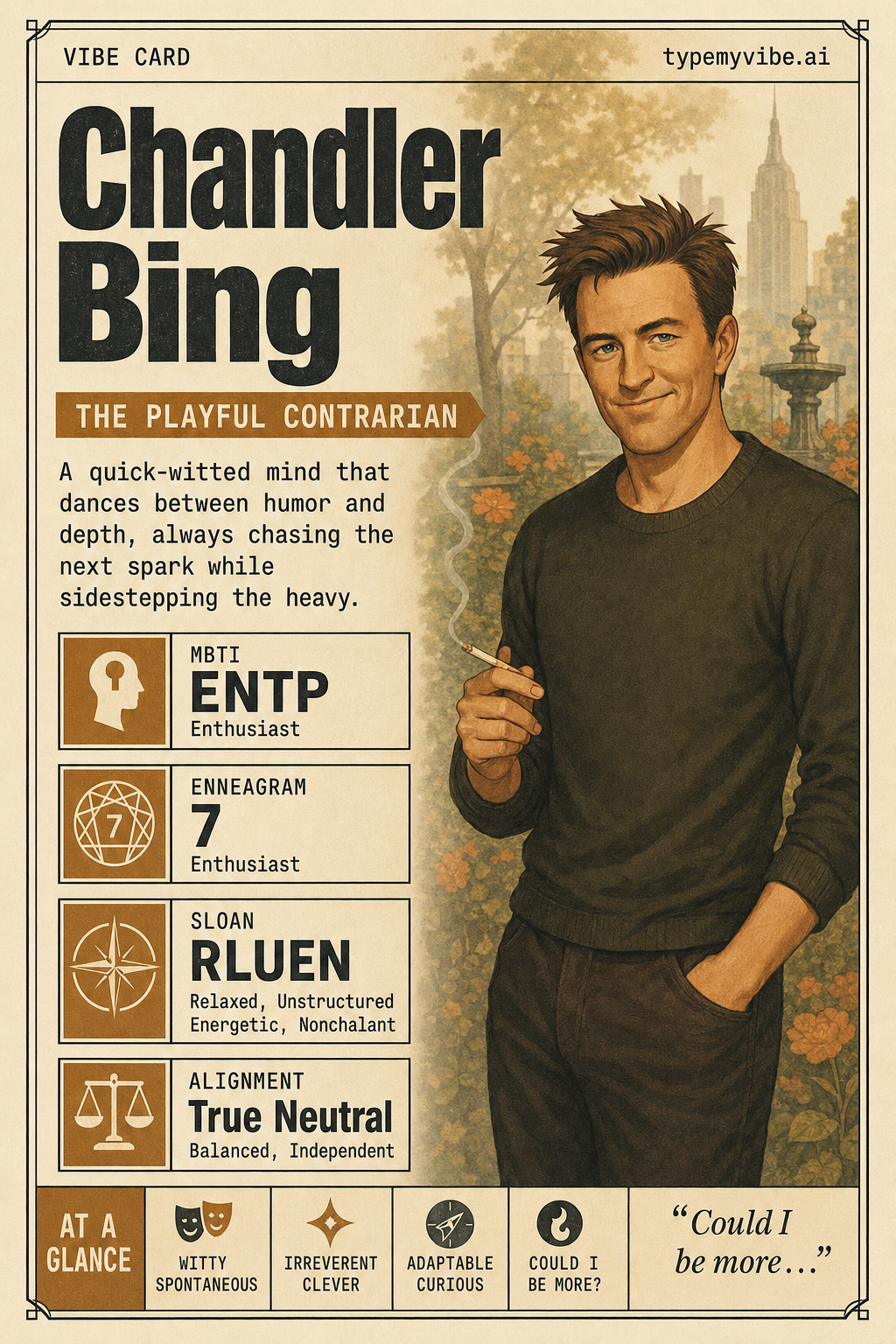Chandler Bing vibe card