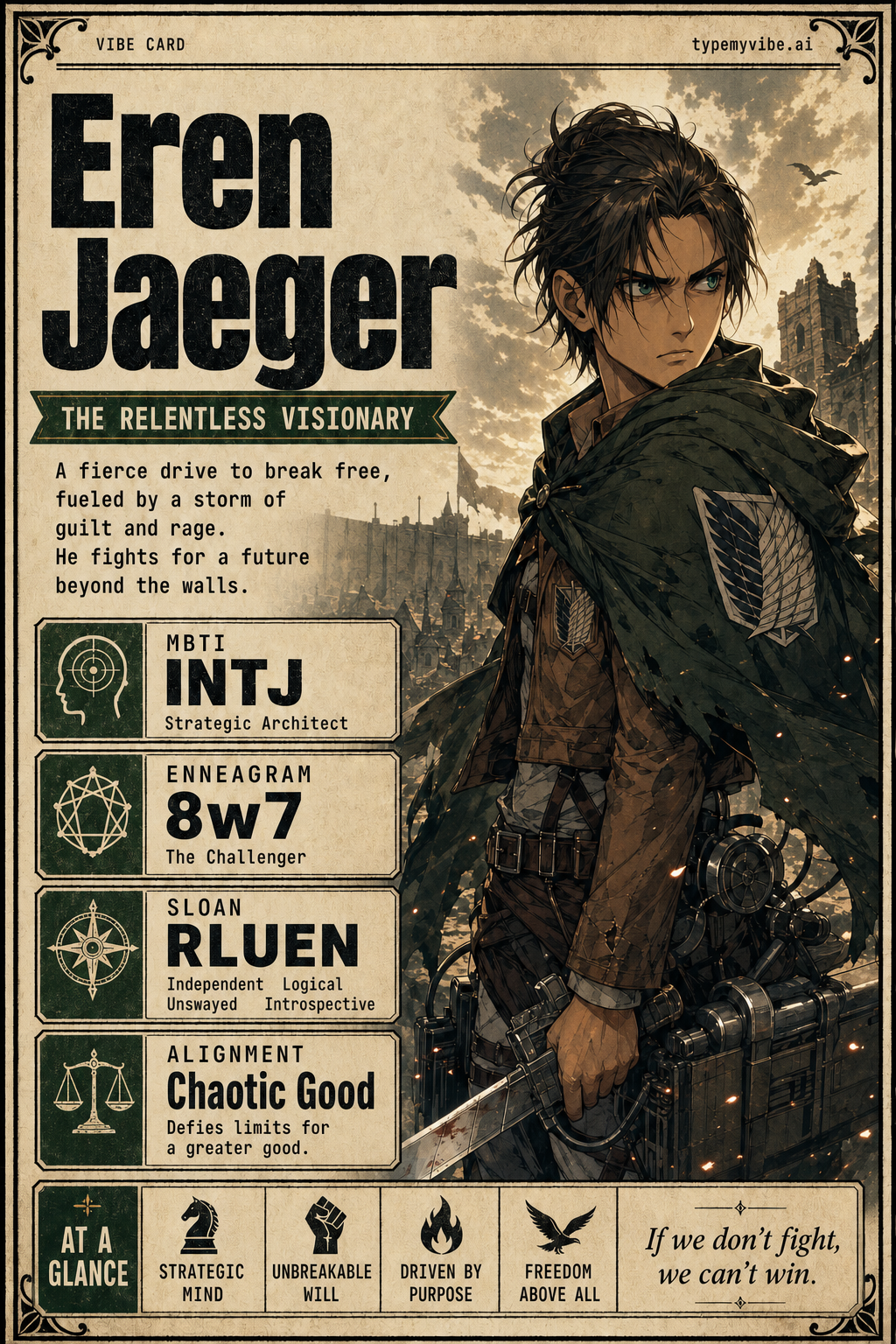 Eren Jaeger vibe card