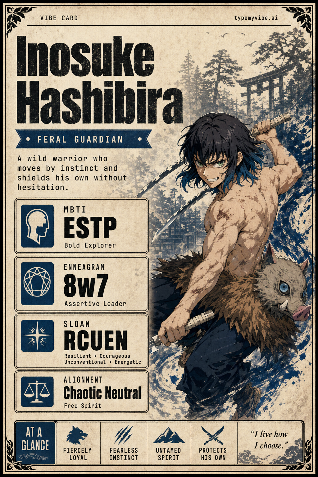 Inosuke Hashibira vibe card