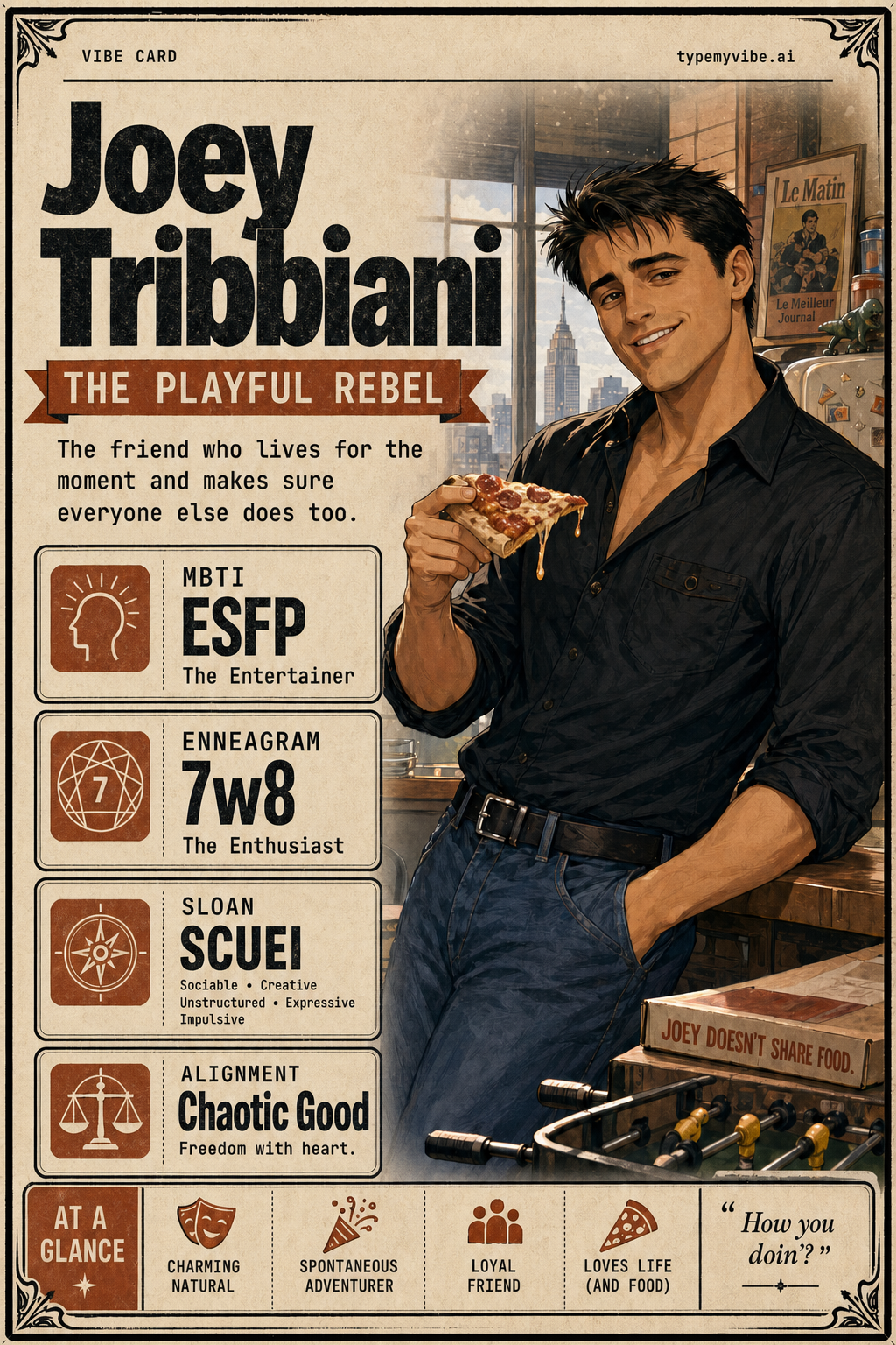 Joey Tribbiani vibe card