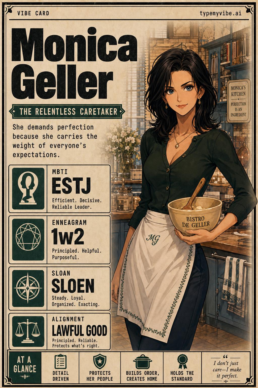 Monica Geller vibe card