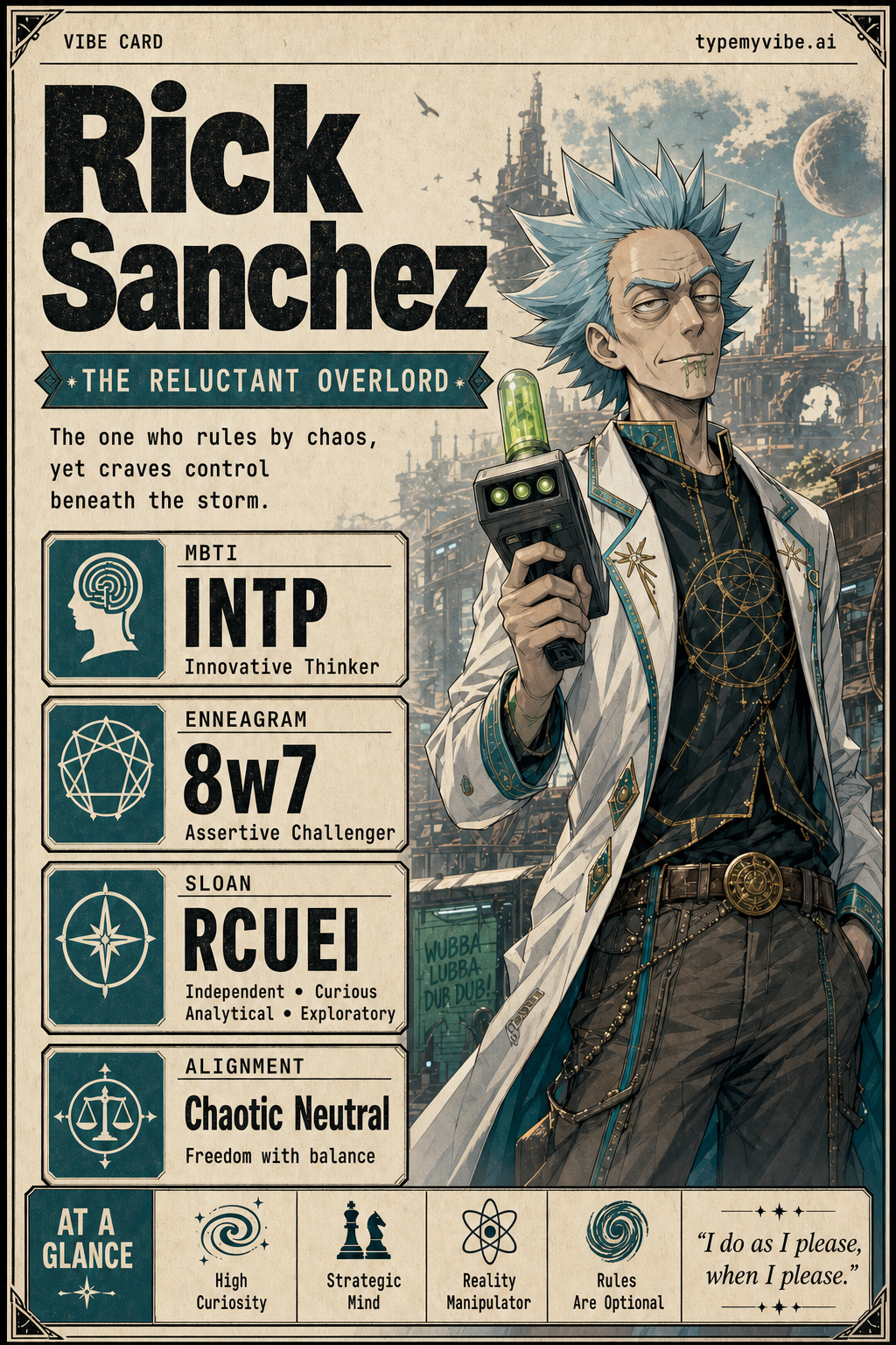 Rick Sanchez vibe card